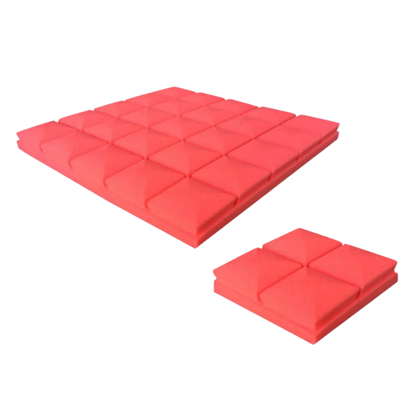 Arrowzoom Hemisphere Grid Adhesive Backed Series Acoustic Foam red.