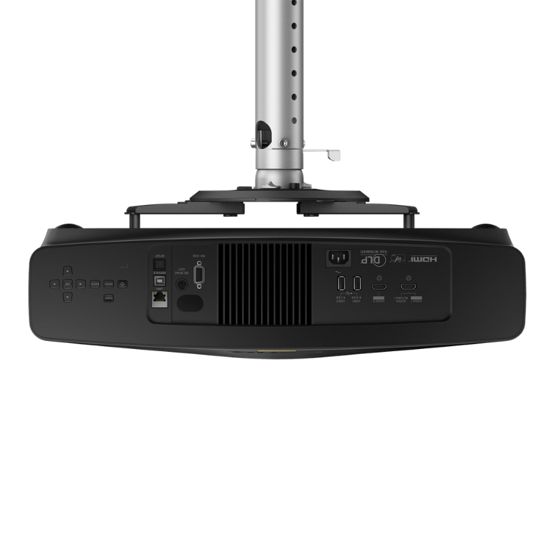 BenQ BR9708 2600-Lumen 4K Golf Simulator Projector front attached mount back view.