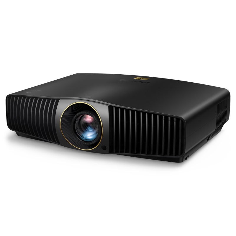 BenQ BR9708 2600-Lumen 4K Golf Simulator Projector front left angled view.