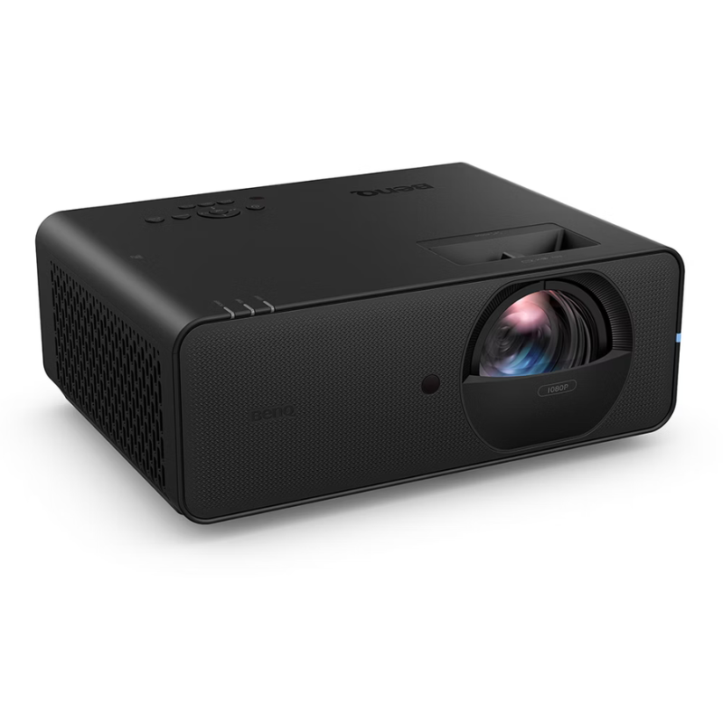 BenQ LH860ST 5000-Lumen 1080P Ultra Short Throw Laser Golf Simulator Projector angled right view.