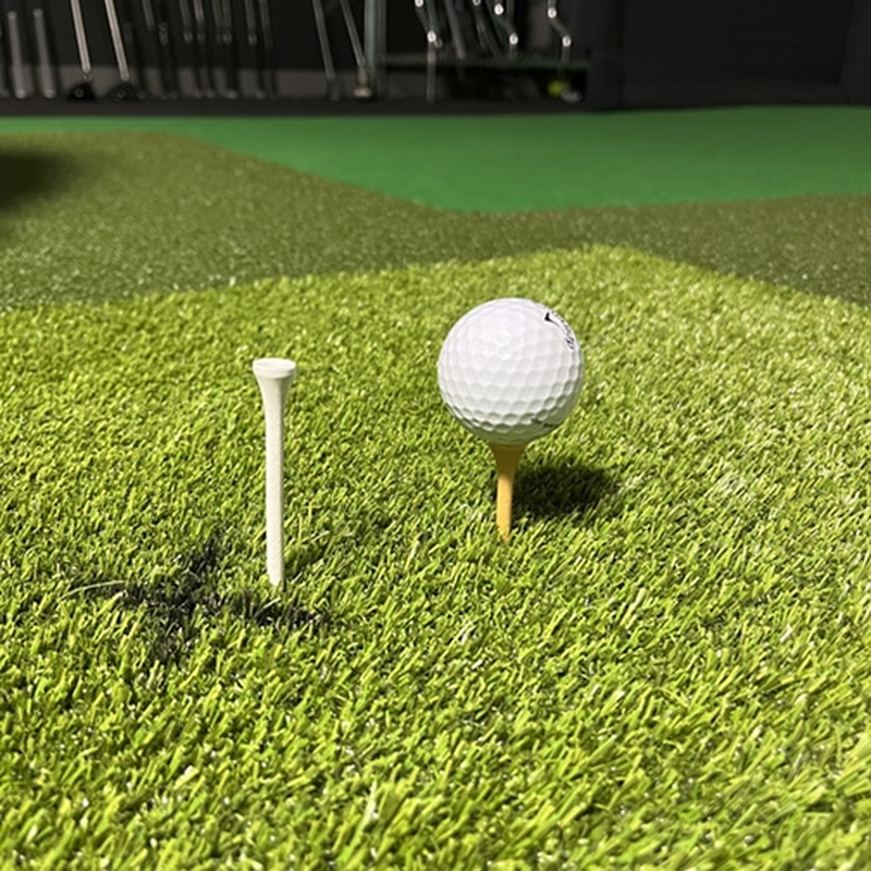Big Moss True Launch Pure Flight Premium Hitting Strip holds a real golf tee.