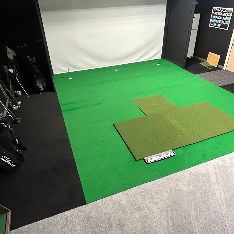 Big Moss V2 GST Golf Simulator Putting Turf full bay setup.
