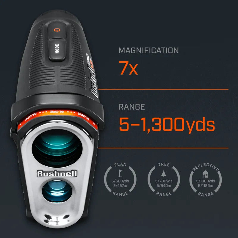 Bushnell Pro X3 Plus LINK 7x magnification range details.