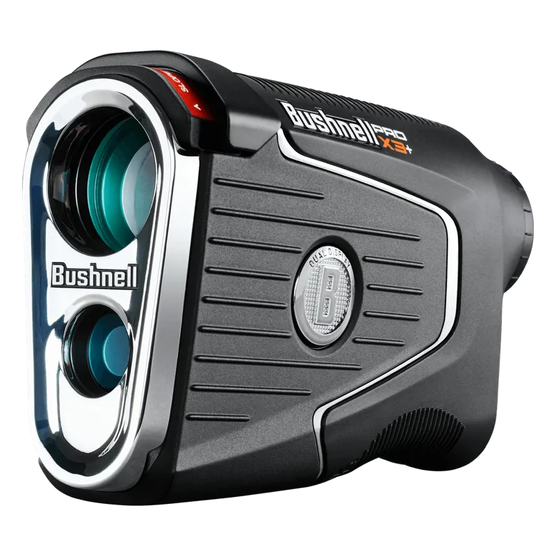 Bushnell Pro X3 Plus hero shot black silver design.