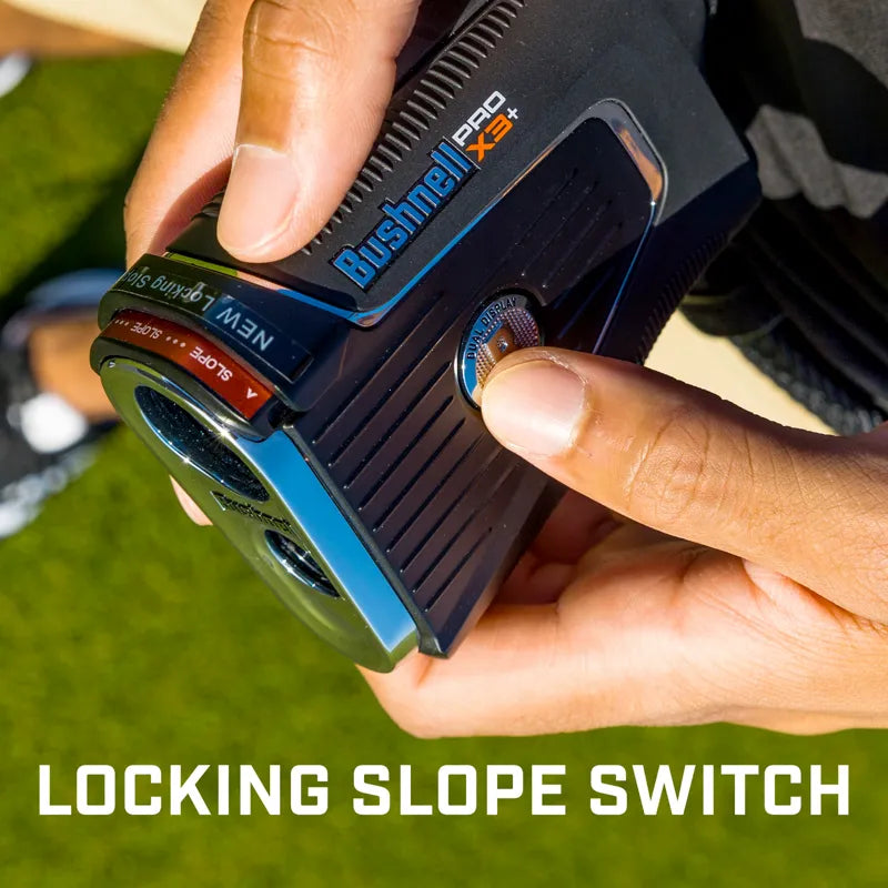 Bushnell Pro X3 Plus locking slope switch.