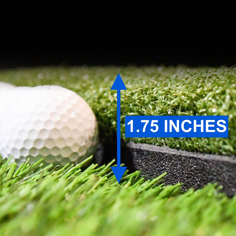 Carl's Place HotShot Golf Hitting Mat height with 1.75 inch measurement.