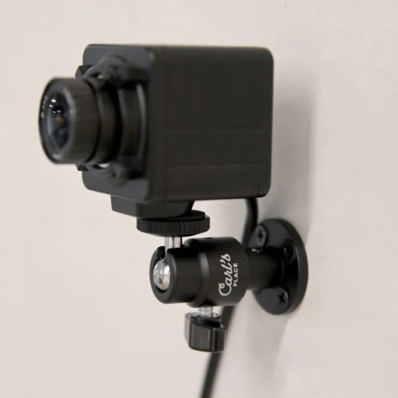 Carl's Place Golf Camera Wall Mount attached to wall upright.