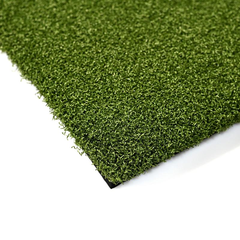 Carls Place Golf Mat Extension Strip corner view green turf black base.