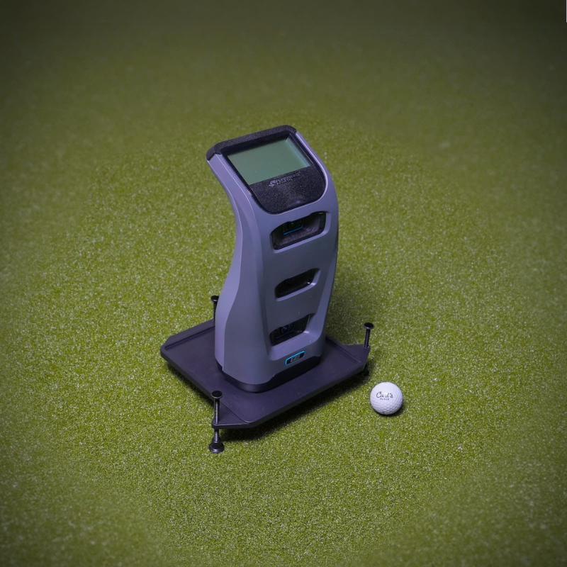 Carl's Place Launch Monitor Alignment Stand XL size with Foresight GC3 Launch Monitor.