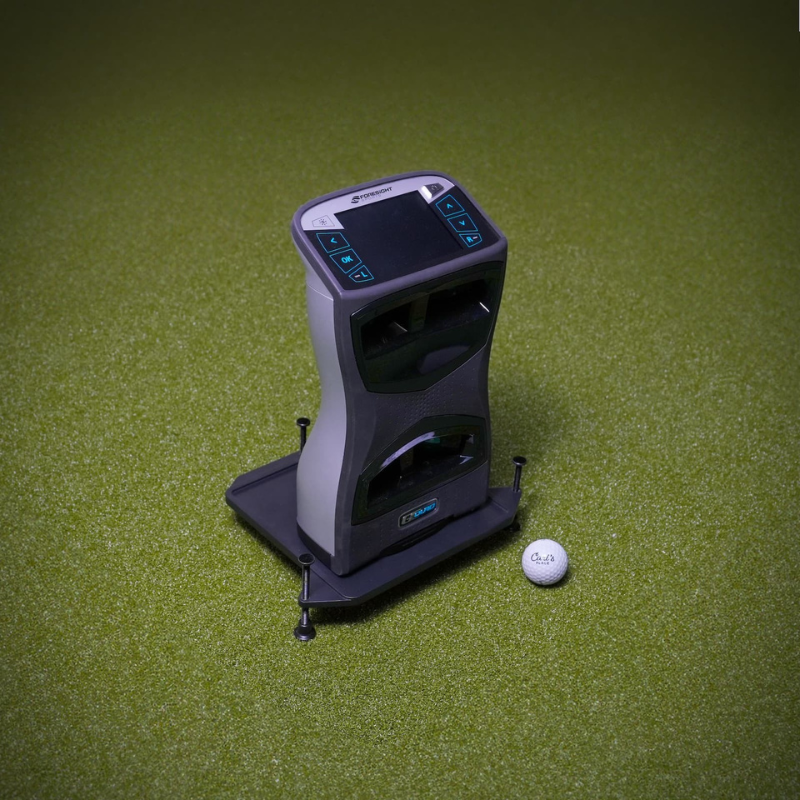 Carl's Place Launch Monitor Alignment Stand XL size with Foresight GCQuad Launch Monitor.