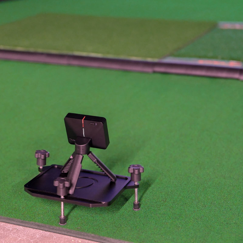 Carl's Place Launch Monitor Alignment Stand Standard size with Garmin Approach R10 Launch Monitor.