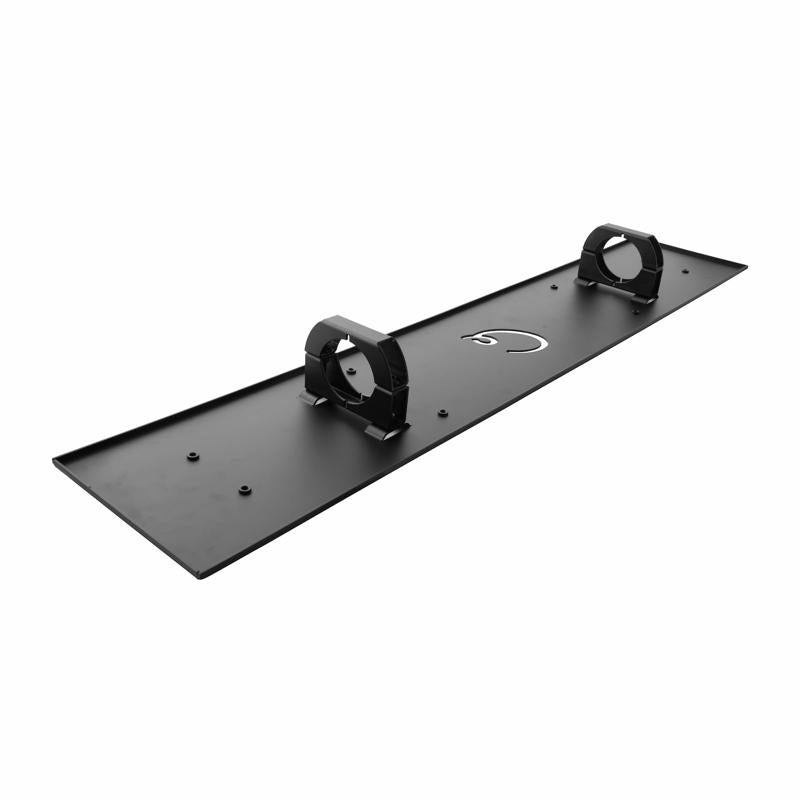 Carls Place Launch Monitor Frame Mount GCHawk top view black metal panel logo.