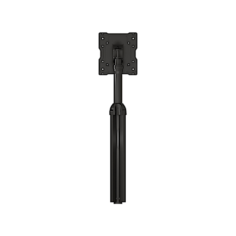 Collapsible Floor Stand for 32" to 75" Displays front view of the black metal standing frame and folded vertical support.