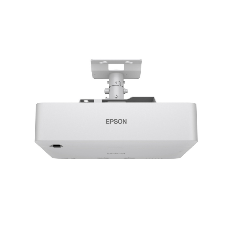 Epson L690E Powerlite 6500-Lumen WUXGA Short Throw 3LCD Laser Projector with 4K Enhancement mounted rear view.