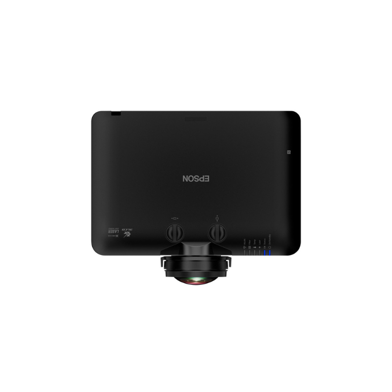 Epson L695SE PowerLite 6000 Lumen WUXGA Short Throw 3LCD Laser Projector with 4K Enhancement top view.