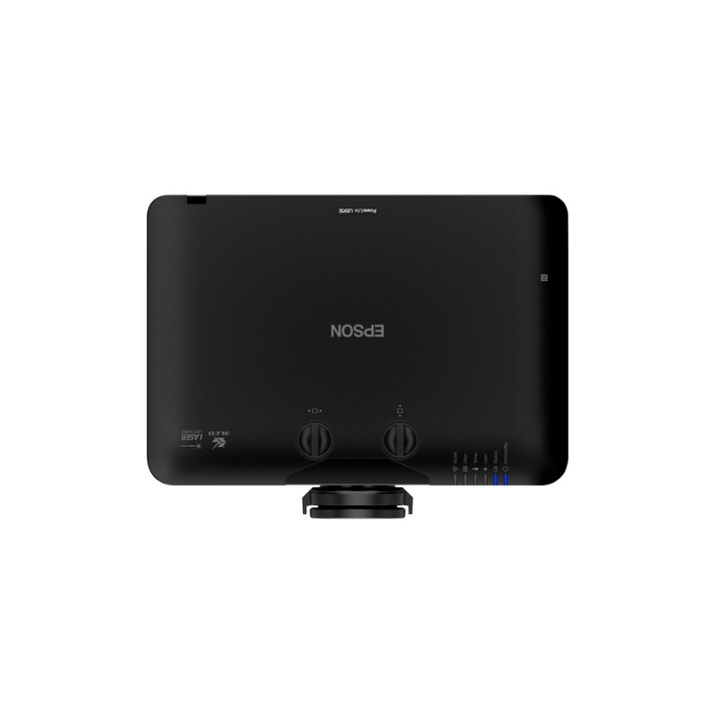 Epson L895E PowerLite 8000 Lumen WUXGA Normal Throw 3LCD Laser Projector with 4K Enhancement top view.