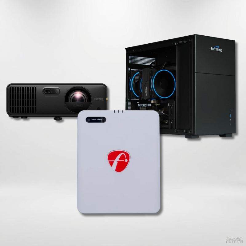 FlightScope Mevo Gen2 Launch Monitor Projector Golf Simulator Computer Package.