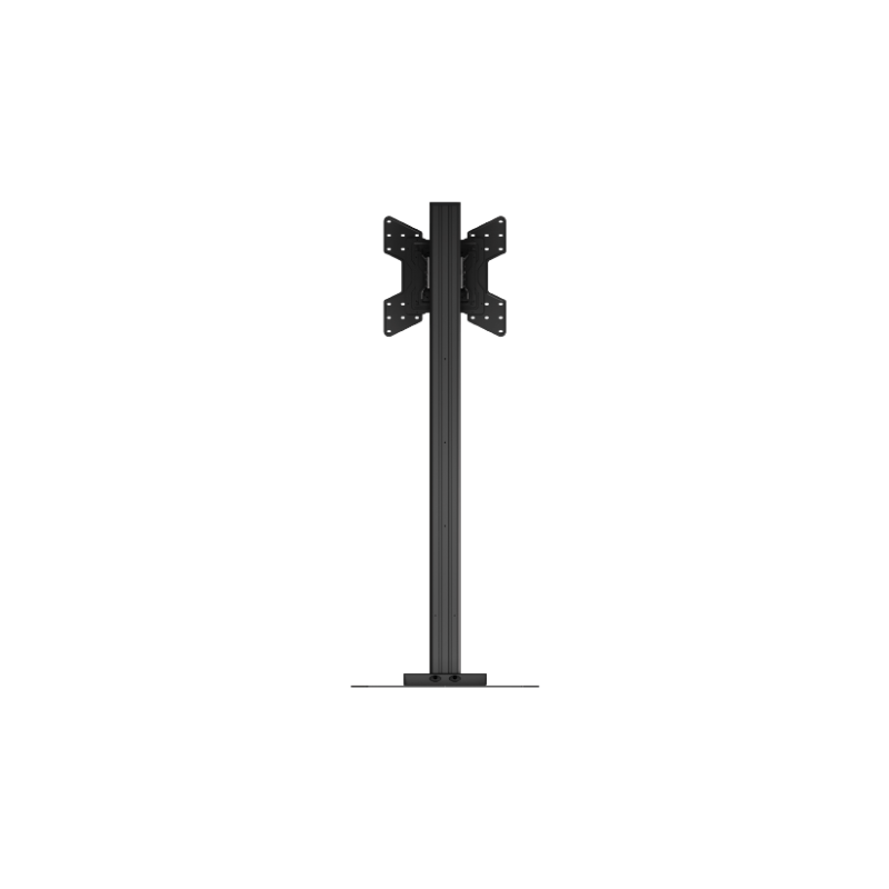 Floor Stand For Screens from 32" to 55" rear view mount and tall vertical black floor stand pole.