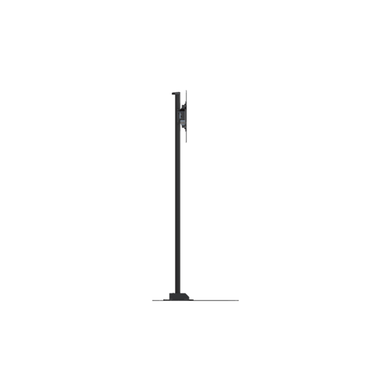 Floor Stand For Screens from 32" to 55" left side view of the slim black vertical floor stand.