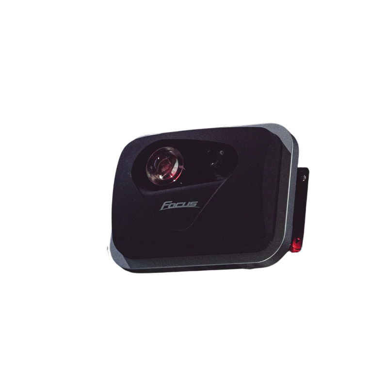 Foresight Sports Focus Club Tracer System angled view black tracking device with focus logo.