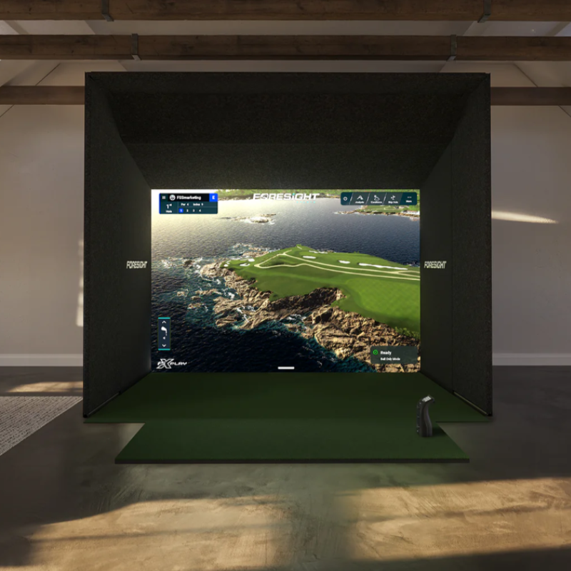 Foresight Sports SIM IN A BOX Custom Golf Simulator GC3 12 feet wide with frame extension.