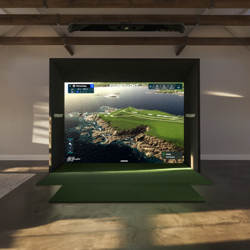 Foresight Sports SIM IN A BOX Custom Golf Simulator GCHawk 12 feet wide.