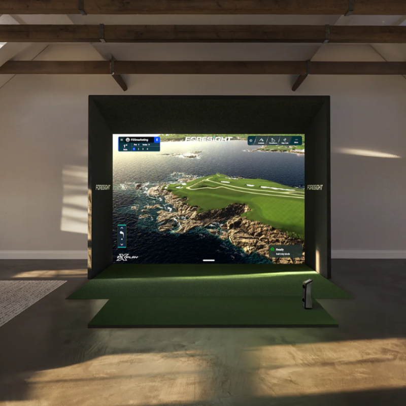 Foresight Sports SIM IN A BOX Custom Golf Simulator GCQuad 12 feet wide.