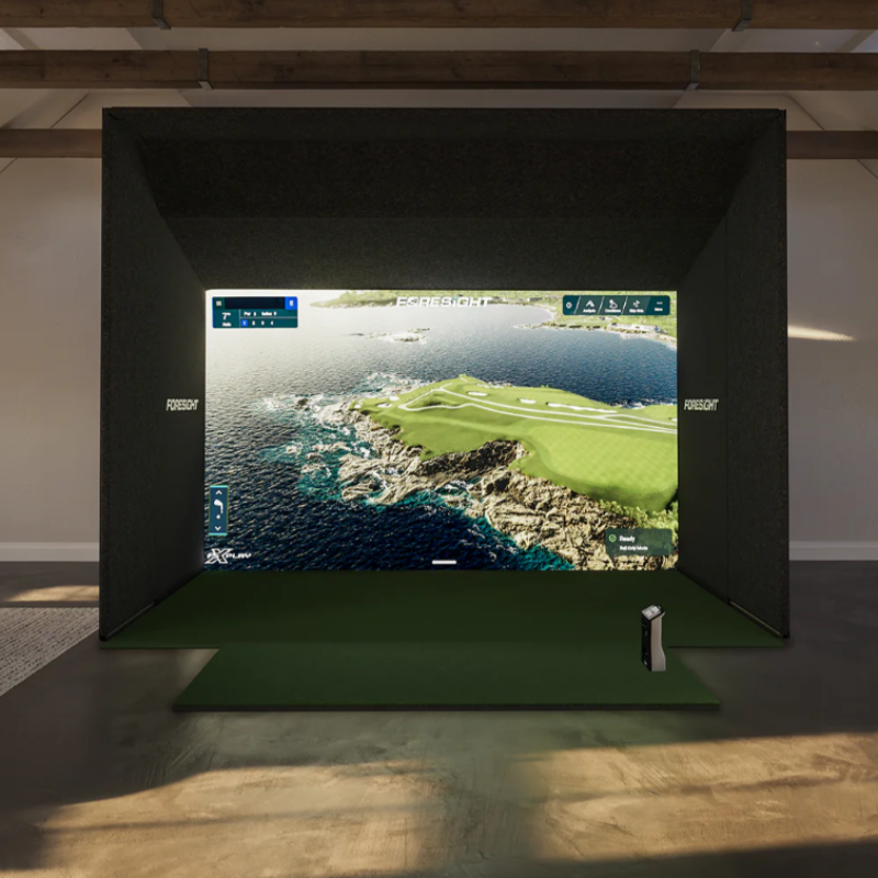 Foresight Sports SIM IN A BOX Custom Golf Simulator QuadMAX 13 feet wide with frame extension.