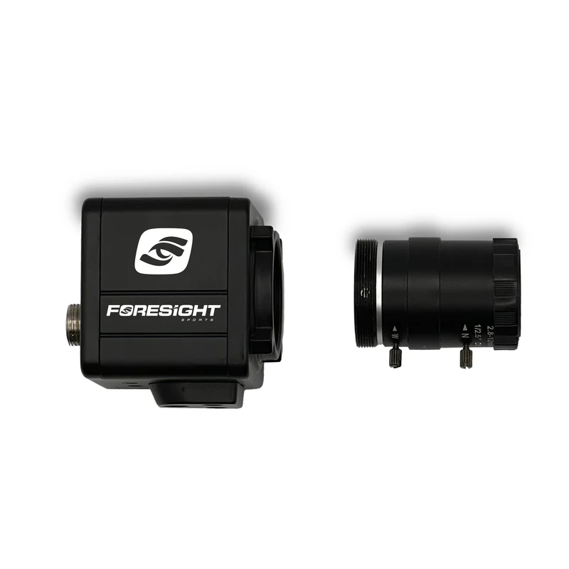 Foresight Sports USB Swing Camera detached lens and main camera body side view.