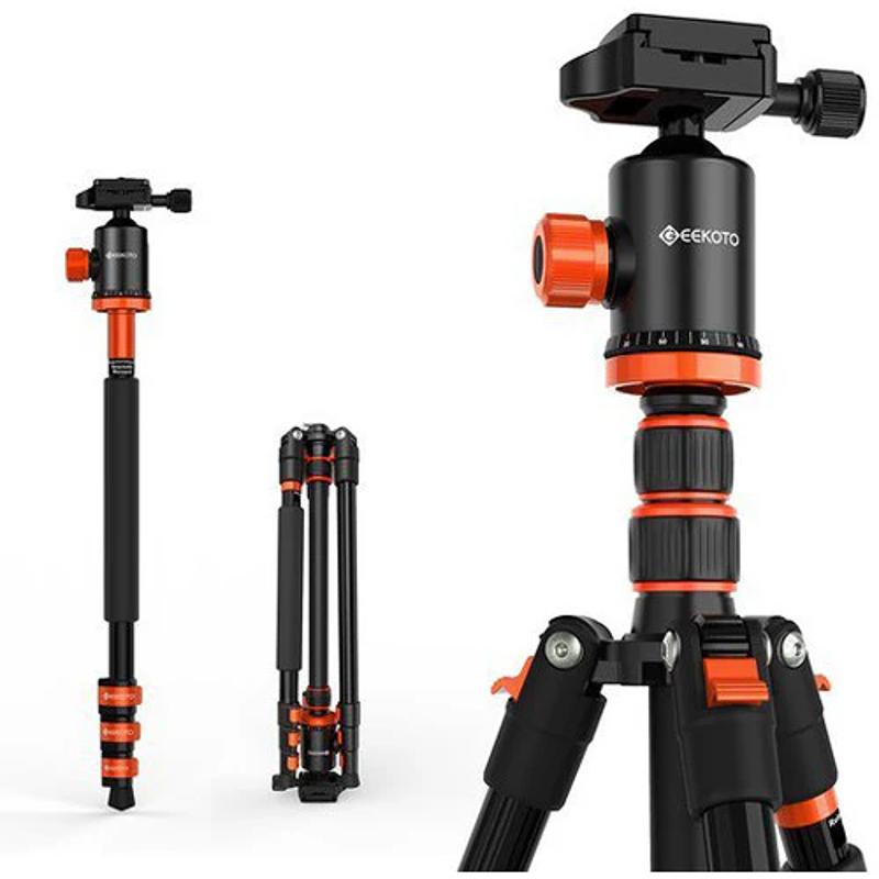 GEEKOTO AT24EVO Compact Aluminum Tripod collapsed view.