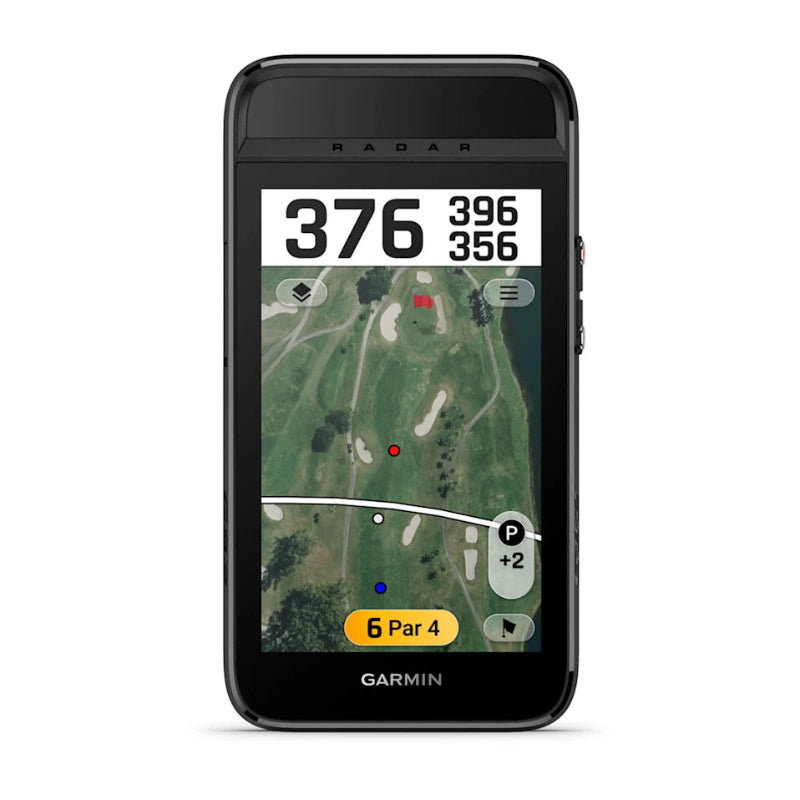 Garmin Approach® G82 GPS Golf Handheld and Launch Monitor showing yards.