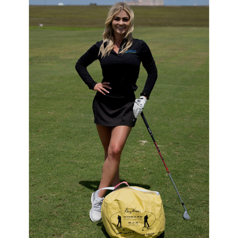 Golf Impact Bag® by Dr. Gary Wiren with golfer.