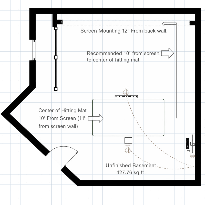Golf Simulator Design Plans and Consultation finished design plan.