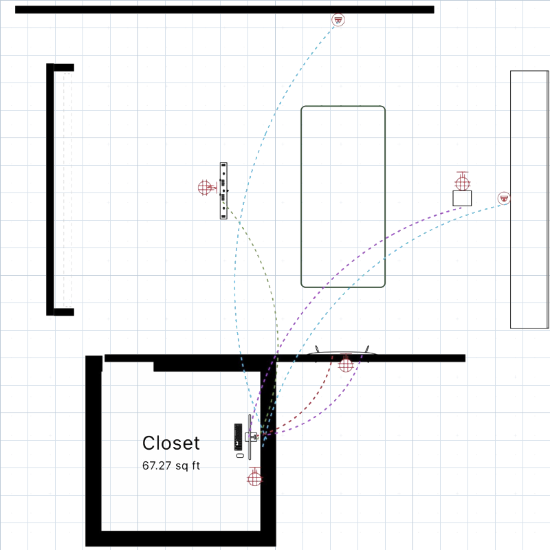 Golf Simulator Design Plans and Consultation room floor plan.