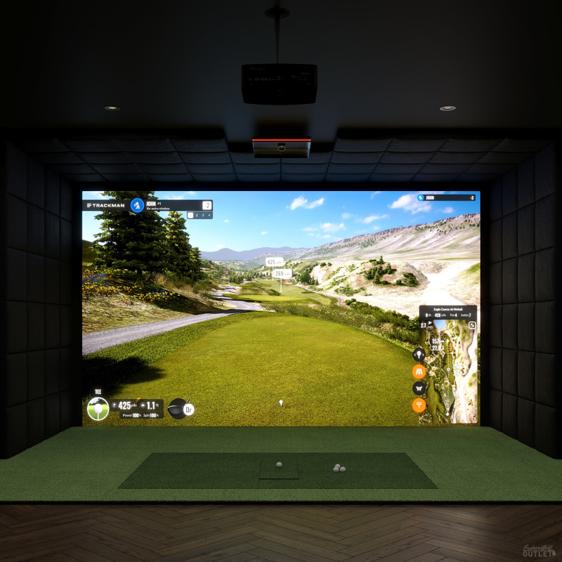 Indoor Golf Outlet Golf Simulator Installation Custom Design.