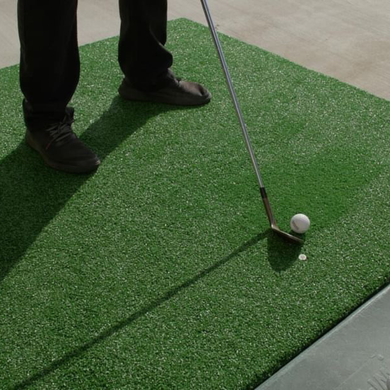 Monster Mat Golf Mat 5'x5' with golfer and club.