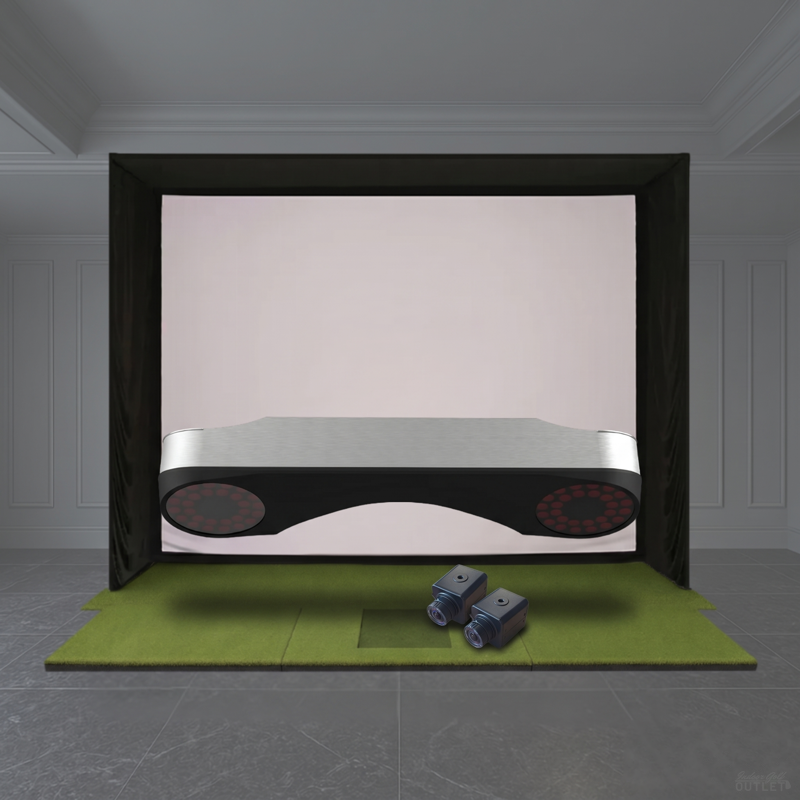 ProTee United VX SIG Golf Simulator Package — shown with the two ProTee VX swing cameras.