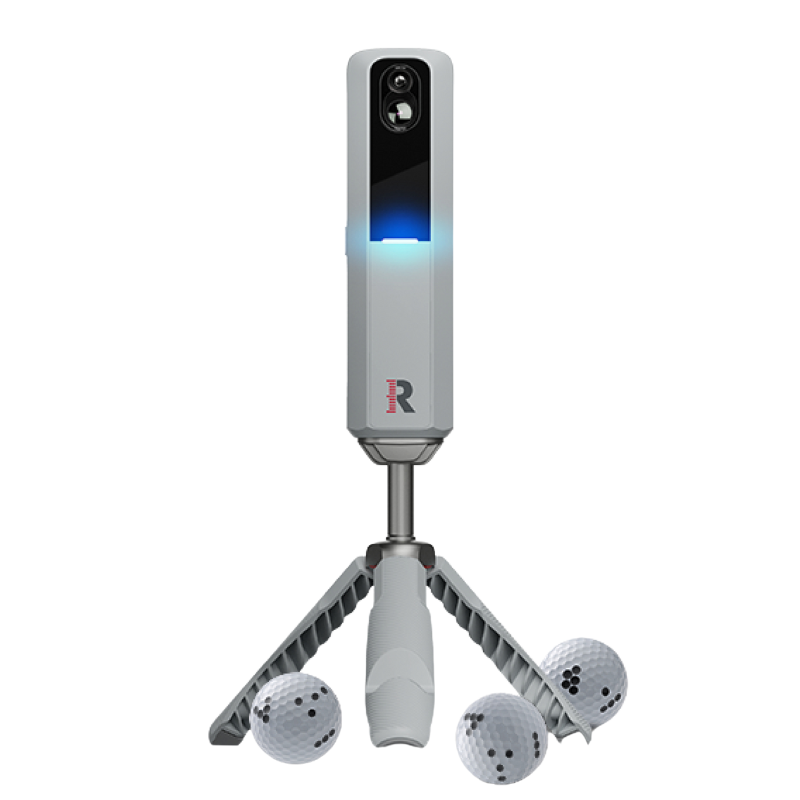 Rapsodo MLM2PRO front view with golf balls.