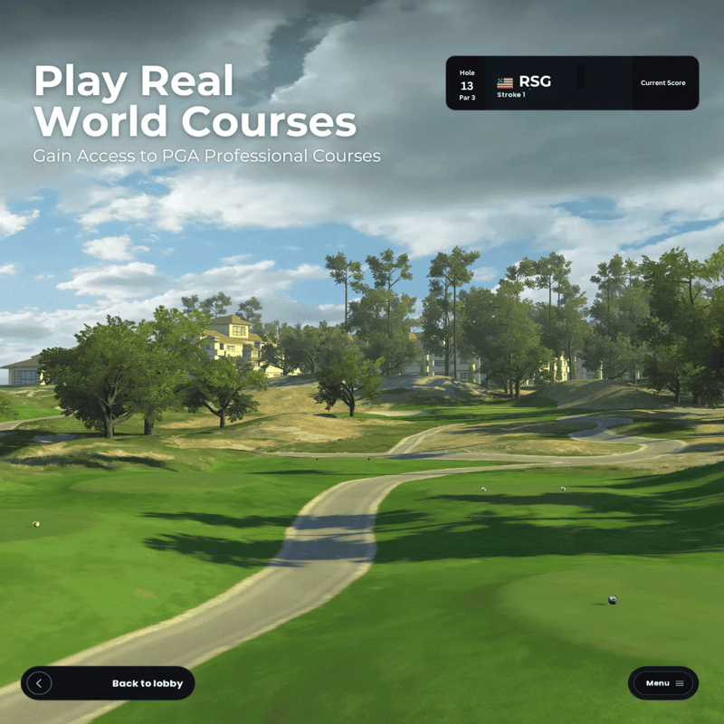 Red Stakes Golf One Golf Launch Monitor real world course hole 13.