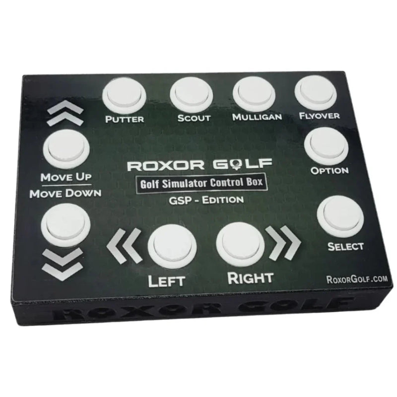 Roxor Golf Control Box GSP Edition front view white background.
