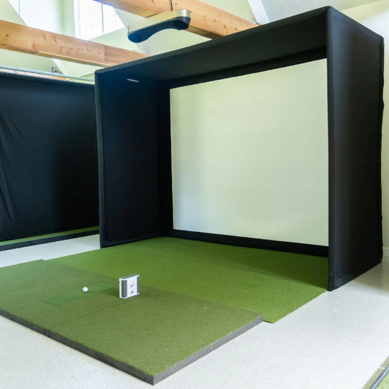 SIG10 Golf Simulator Enclosure indoor setup.