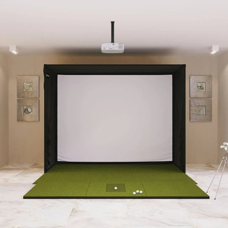 SIG10 Golf Simulator Studio Complete Package with SIGPRO 4' x 10' Golf Mat.