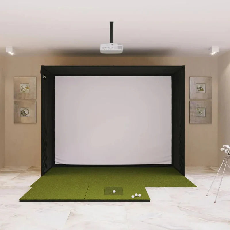 SIG10 Golf Simulator Studio Complete Package with SIGPRO 4' x 7' Golf Mat.