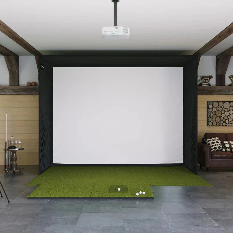 SIG12 Golf Simulator Studio Complete Package with SIGPRO 4' x 7' Golf Mat.
