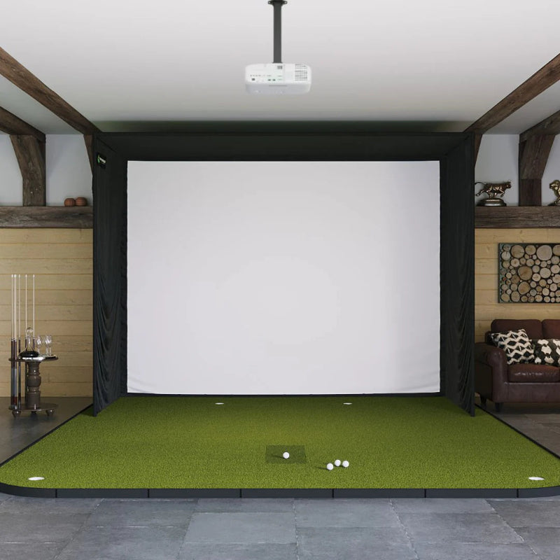 SIG12 Golf Simulator Studio Complete Package with SIG12 Golf Simulator Flooring.