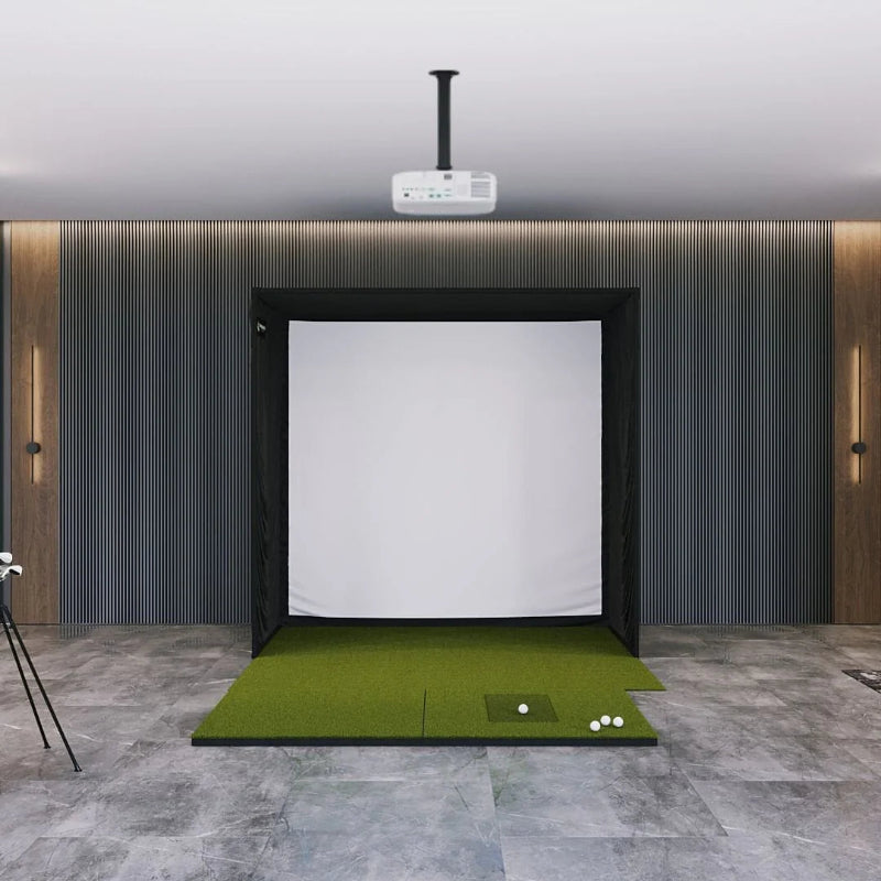 SIG8 Golf Simulator Studio Complete Package with SIGPRO Softy 4' x 7' Golf Mat.
