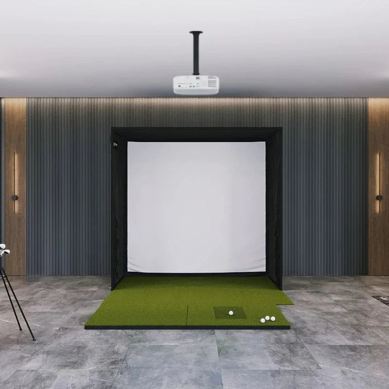 SIG8 Golf Simulator Studio Complete Package with SIGPRO Softy 4' x 7' Golf Mat.