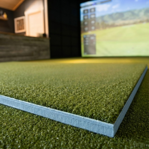SIGPRO Softy 4 x 10 in a golf simulator room.