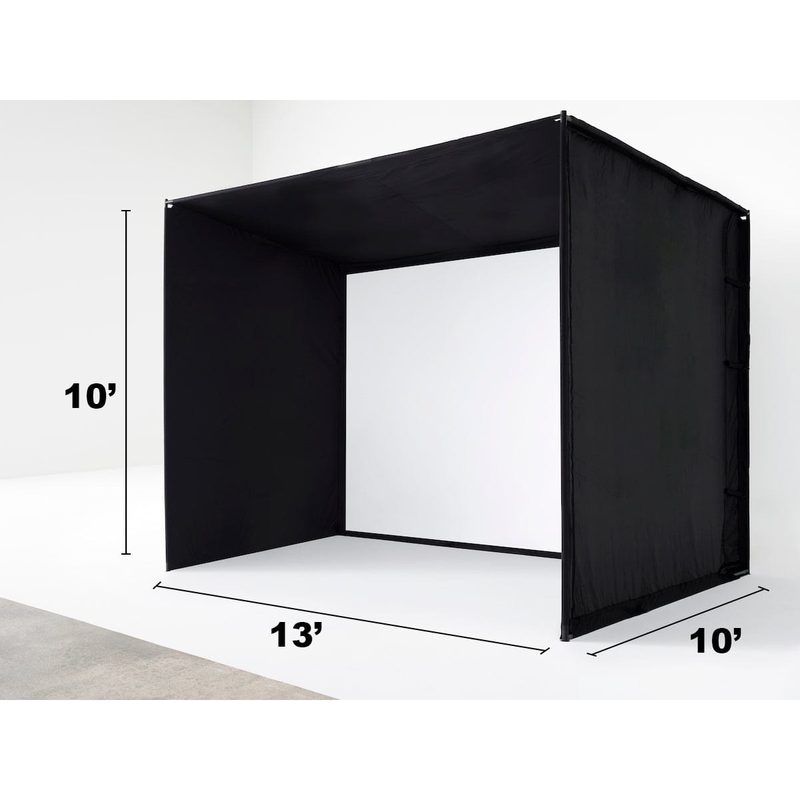 SkyTrak Golf Simulator Enclosure 13 foot deep dimensions.