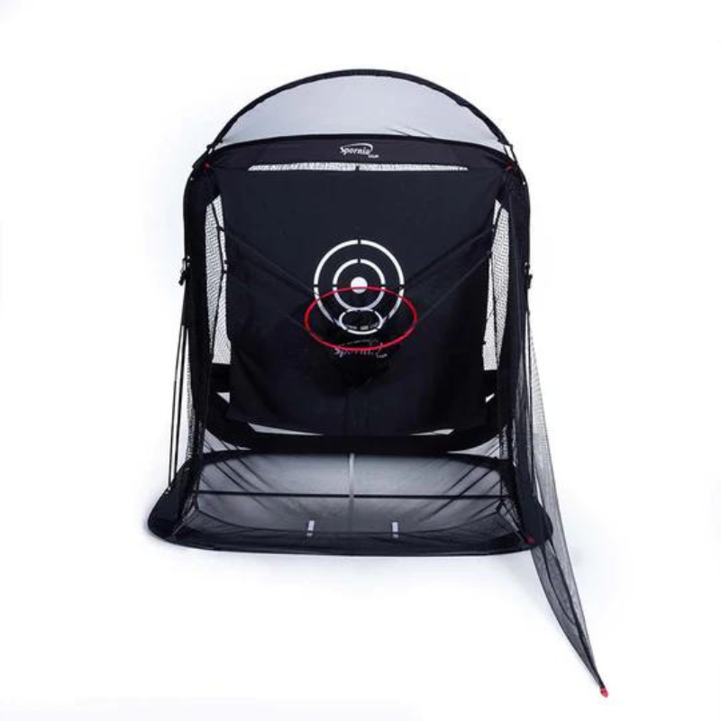 Spornia Side Net Extension attached to right side of net front view.